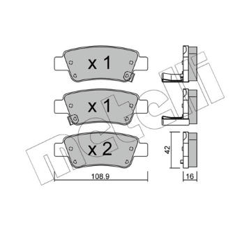 Sada brzdových destiček, kotoučová brzda METELLI 22-0790-0