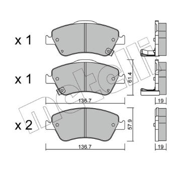 Sada brzdových destiček, kotoučová brzda METELLI 22-0794-0