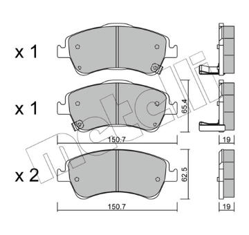 Sada brzdových destiček, kotoučová brzda METELLI 22-0795-0