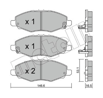 Sada brzdových destiček, kotoučová brzda METELLI 22-0798-0