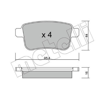 Sada brzdových destiček, kotoučová brzda METELLI 22-0814-0
