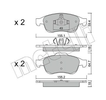 Sada brzdových destiček, kotoučová brzda METELLI 22-0817-0