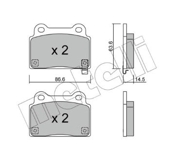 Sada brzdových destiček, kotoučová brzda METELLI 22-0826-0