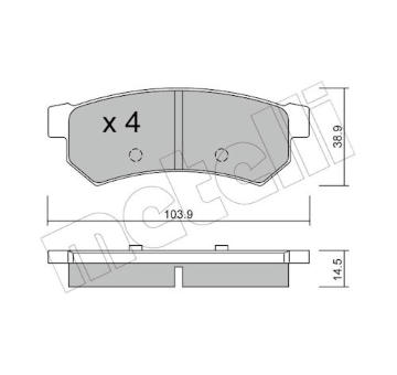 Sada brzdových destiček, kotoučová brzda METELLI 22-0846-0
