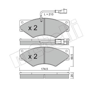 Sada brzdových destiček, kotoučová brzda METELLI 22-0849-1