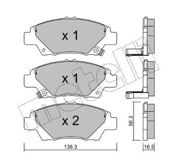 Sada brzdových destiček, kotoučová brzda METELLI 22-0865-0