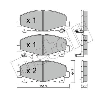 Sada brzdových destiček, kotoučová brzda METELLI 22-0867-0