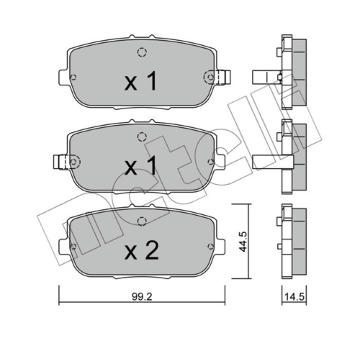 Sada brzdových destiček, kotoučová brzda METELLI 22-0871-0