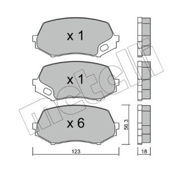 Sada brzdových destiček, kotoučová brzda METELLI 22-0874-0