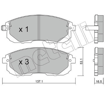 Sada brzdových destiček, kotoučová brzda METELLI 22-0876-0