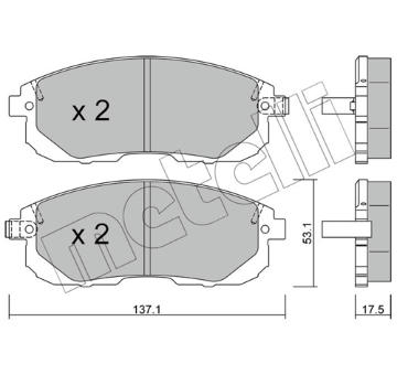 Sada brzdových destiček, kotoučová brzda METELLI 22-0876-1