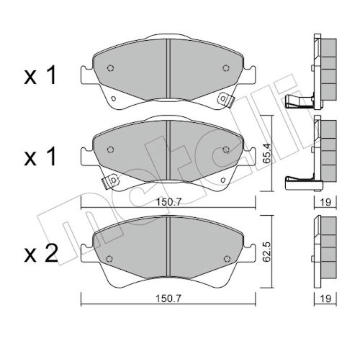 Sada brzdových destiček, kotoučová brzda METELLI 22-0878-0