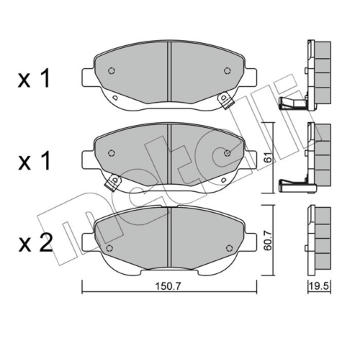 Sada brzdových destiček, kotoučová brzda METELLI 22-0879-0