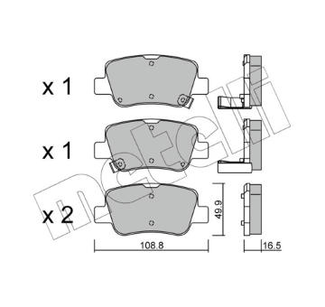 Sada brzdových destiček, kotoučová brzda METELLI 22-0881-0