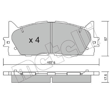 Sada brzdových destiček, kotoučová brzda METELLI 22-0882-0