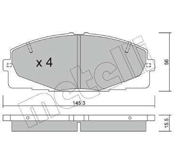 Sada brzdových destiček, kotoučová brzda METELLI 22-0883-0