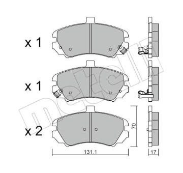 Sada brzdových destiček, kotoučová brzda METELLI 22-0884-0