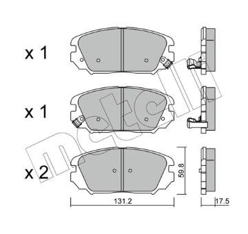 Sada brzdových destiček, kotoučová brzda METELLI 22-0885-0