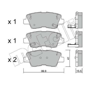 Sada brzdových destiček, kotoučová brzda METELLI 22-0886-0