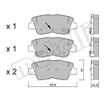 Sada brzdových destiček, kotoučová brzda METELLI 22-0886-1