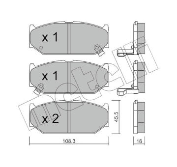 Sada brzdových destiček, kotoučová brzda METELLI 22-0897-0