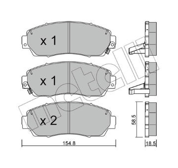 Sada brzdových destiček, kotoučová brzda METELLI 22-0903-0