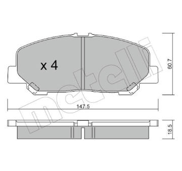 Sada brzdových destiček, kotoučová brzda METELLI 22-0905-0