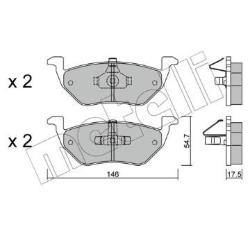 Sada brzdových destiček, kotoučová brzda METELLI 22-0907-0