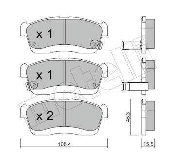 Sada brzdových destiček, kotoučová brzda METELLI 22-0914-0