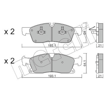 Sada brzdových destiček, kotoučová brzda METELLI 22-0927-4