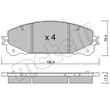 Sada brzdových destiček, kotoučová brzda METELLI 22-0938-0