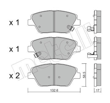 Sada brzdových destiček, kotoučová brzda METELLI 22-0945-0