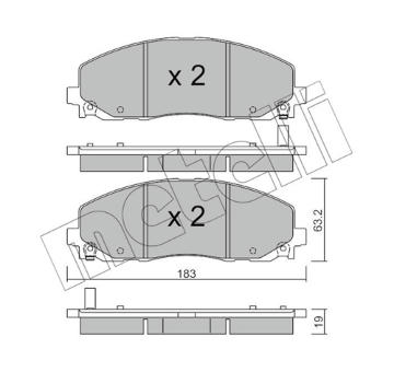 Sada brzdových destiček, kotoučová brzda METELLI 22-0946-0