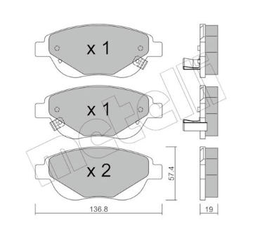 Sada brzdových destiček, kotoučová brzda METELLI 22-0948-1