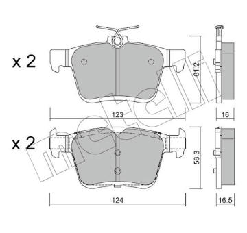 Sada brzdových destiček, kotoučová brzda METELLI 22-0951-2
