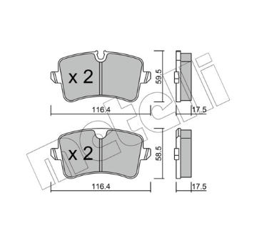 Sada brzdových destiček, kotoučová brzda METELLI 22-0955-0