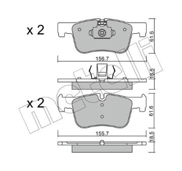 Sada brzdových destiček, kotoučová brzda METELLI 22-0960-0
