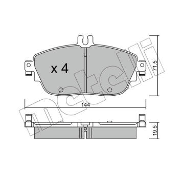 Sada brzdových destiček, kotoučová brzda METELLI 22-0965-0