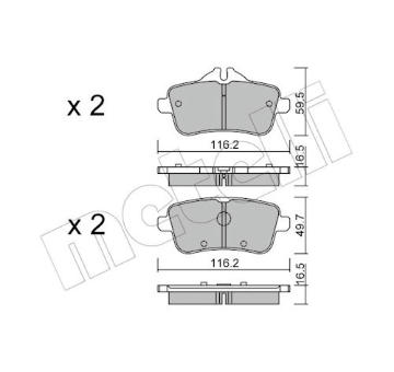 Sada brzdových destiček, kotoučová brzda METELLI 22-0968-3