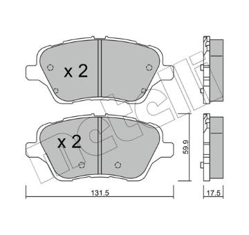 Sada brzdových destiček, kotoučová brzda METELLI 22-0976-0