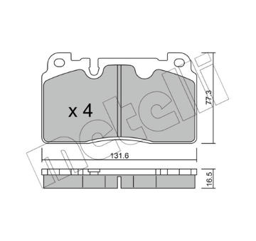 Sada brzdových destiček, kotoučová brzda METELLI 22-0979-0