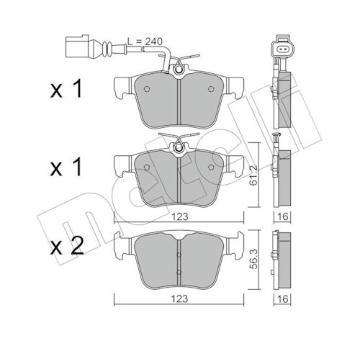 Sada brzdových destiček, kotoučová brzda METELLI 22-0981-1
