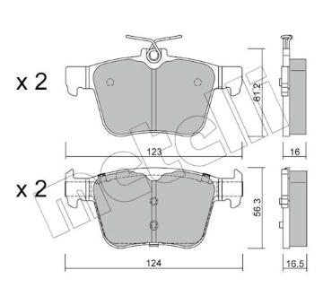 Sada brzdových destiček, kotoučová brzda METELLI 22-0981-2