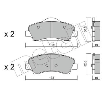 Sada brzdových destiček, kotoučová brzda METELLI 22-0982-0