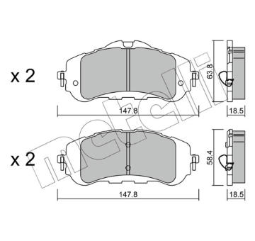 Sada brzdových destiček, kotoučová brzda METELLI 22-0983-0