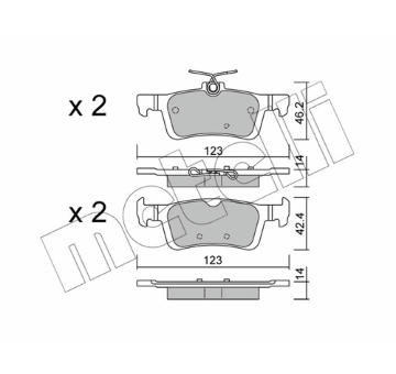 Sada brzdových destiček, kotoučová brzda METELLI 22-0986-1