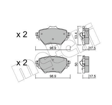 Sada brzdových destiček, kotoučová brzda METELLI 22-0987-0