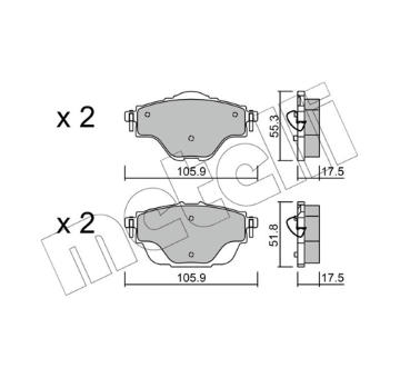 Sada brzdových destiček, kotoučová brzda METELLI 22-0988-0