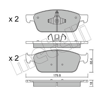 Sada brzdových destiček, kotoučová brzda METELLI 22-0989-0