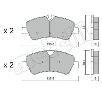 Sada brzdových destiček, kotoučová brzda METELLI 22-0991-0